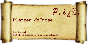 Platzer Örzse névjegykártya